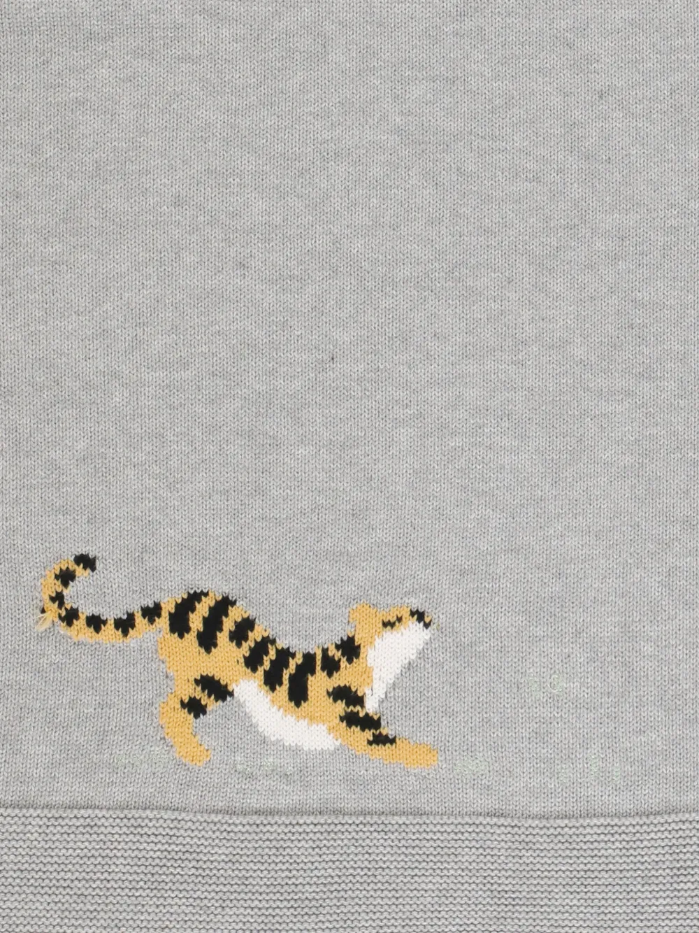 Stella McCartney Kids tiger-intarsia knitted scarf Grijs