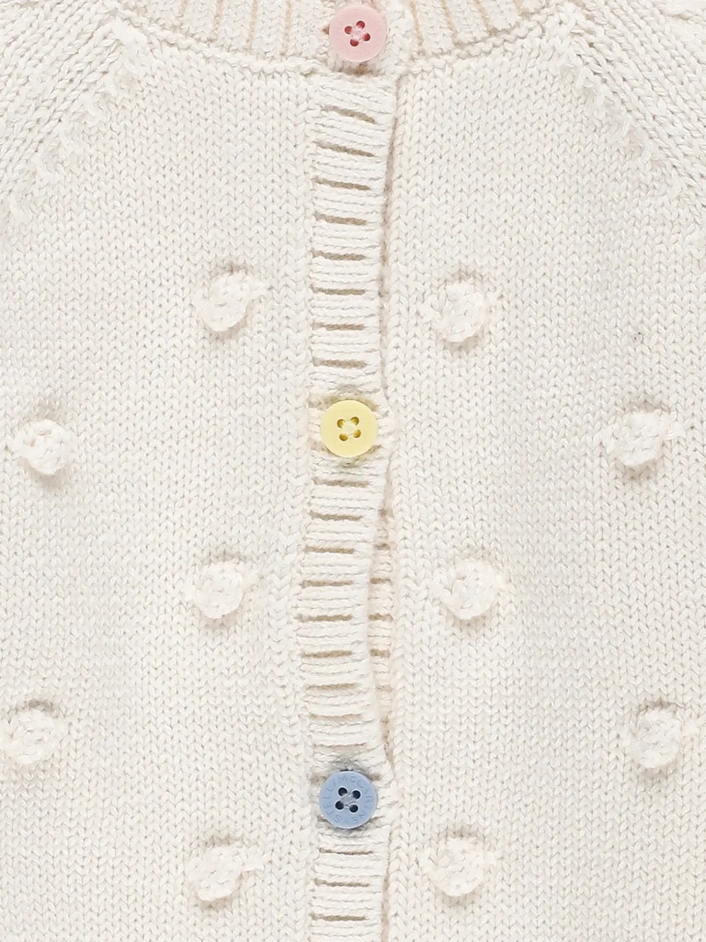 Stella McCartney Kids Vest van bubbelbreisel met knopen Beige