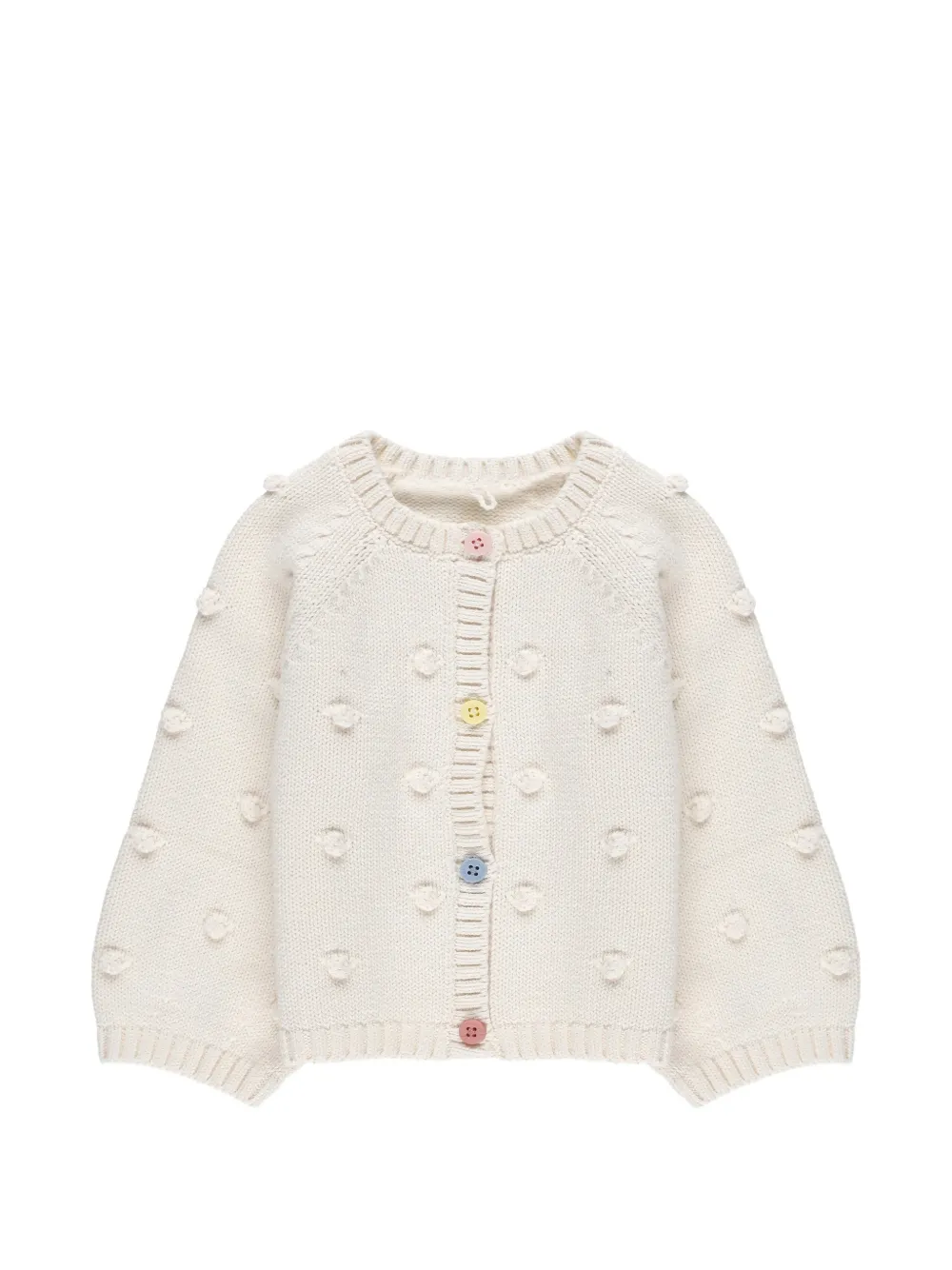 Stella McCartney Kids bubble-knit button-up cardigan - Tons neutres