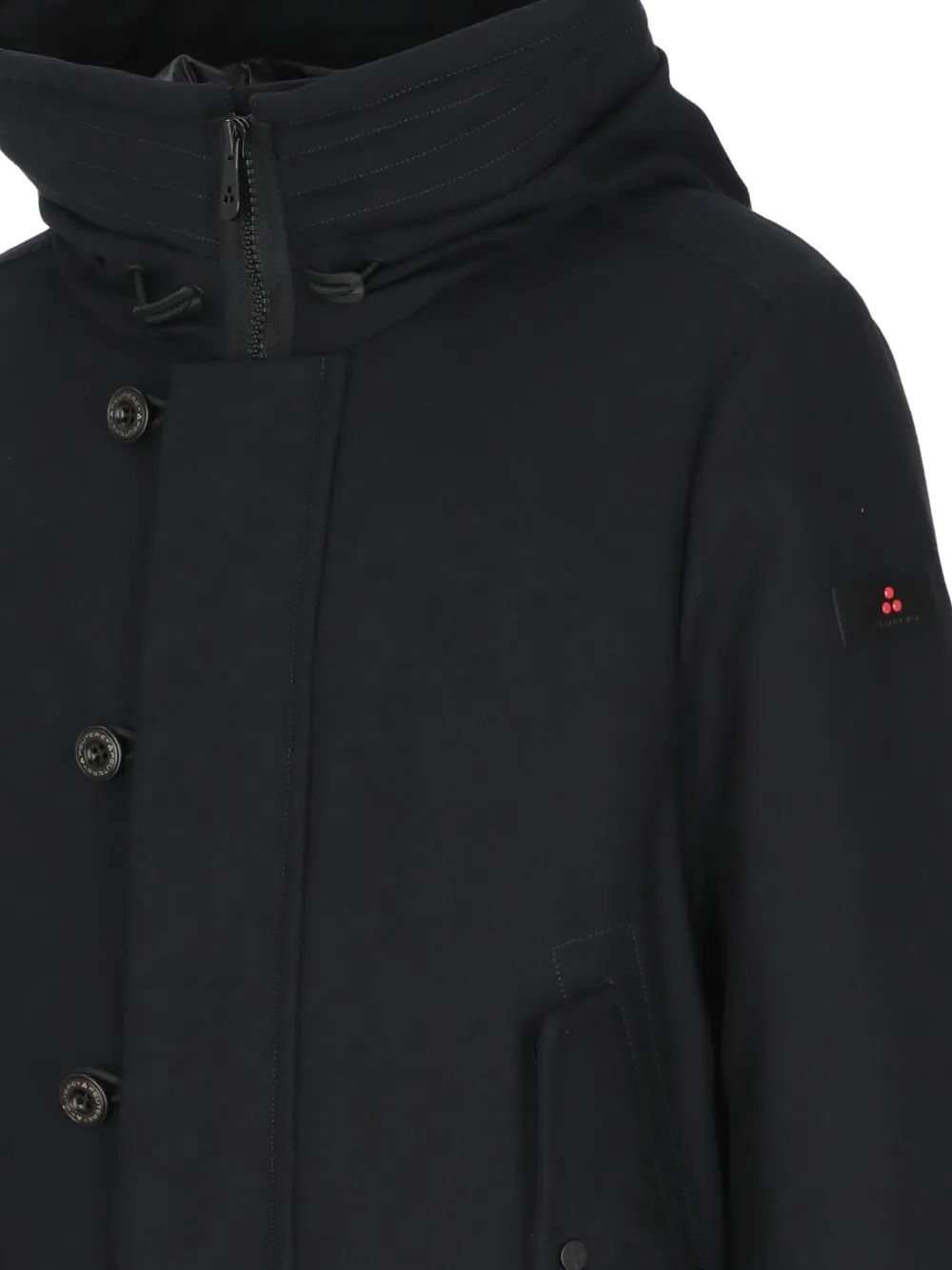 Peuterey Kasa parka met capuchon en logo-patch Zwart
