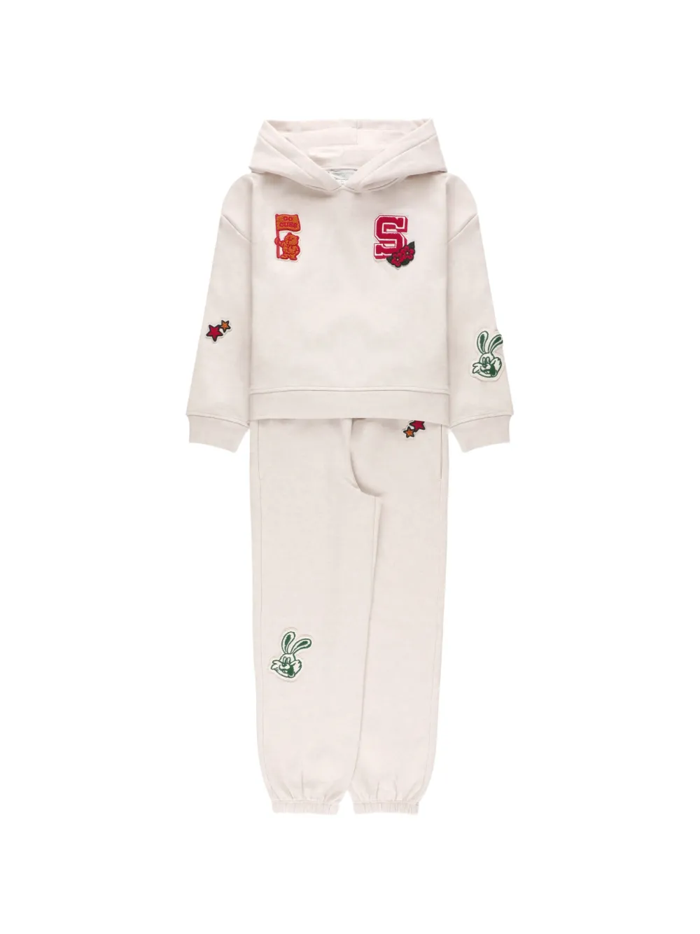 Stella McCartney Kids patch-detail hooded tracksuit - Toni neutri