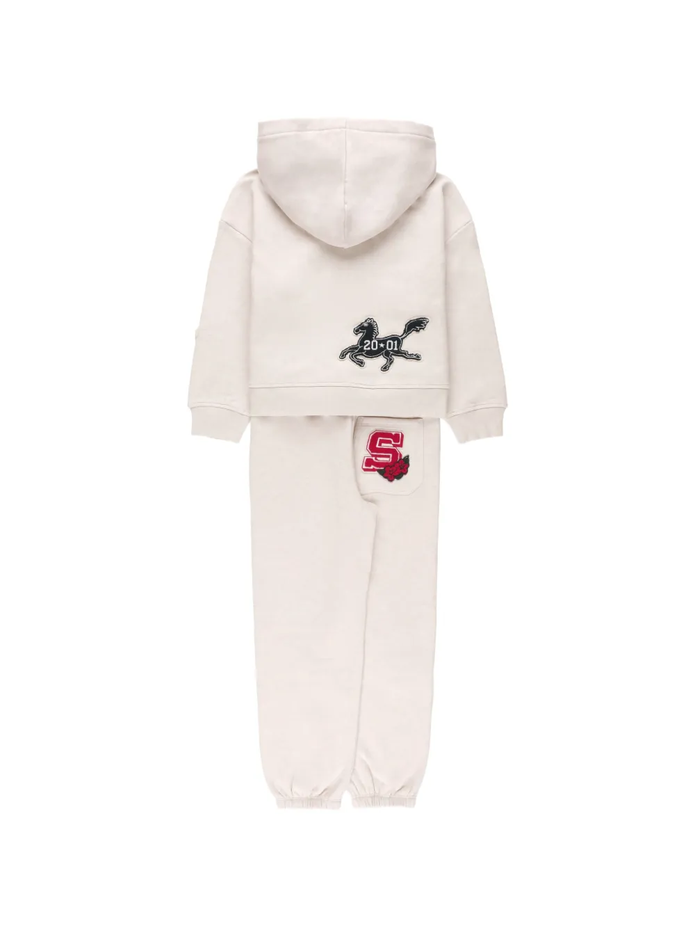 Stella McCartney Kids patch-detail hooded tracksuit Beige