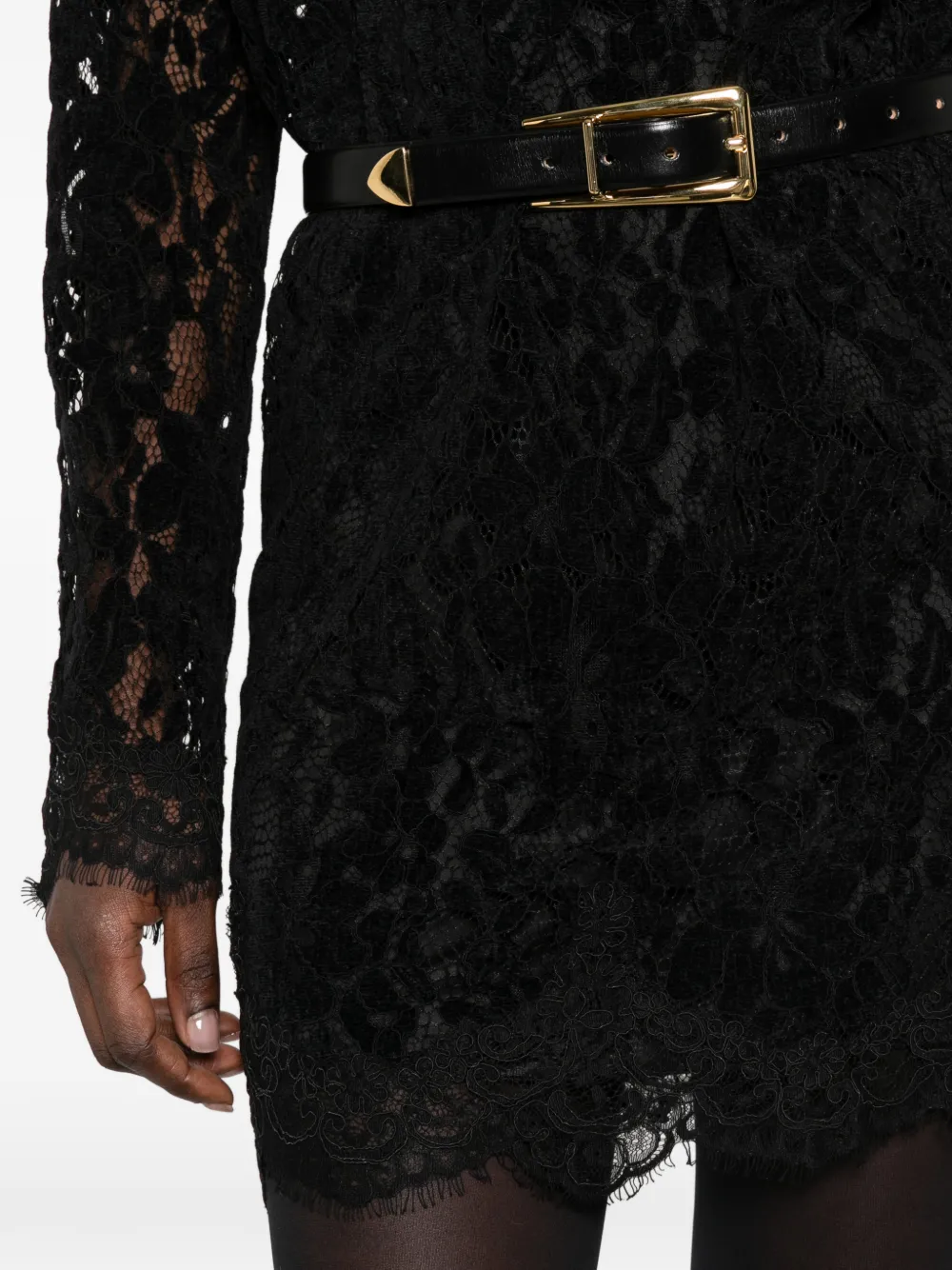 Aniye By lace-overlay belted mini dress Zwart