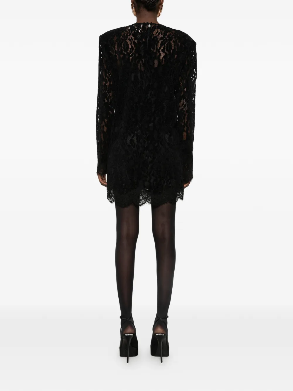Aniye By lace-overlay belted mini dress Zwart