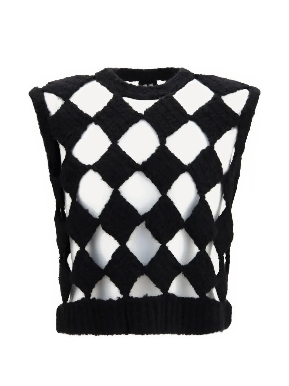 Rick Owens open-knit diamond-pattern vest - Noir