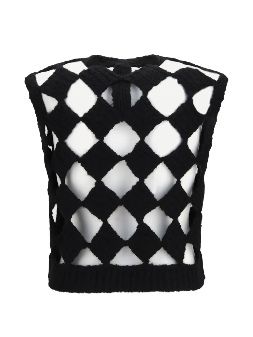Rick Owens Opengebreide top met diamantvormig patroon Zwart