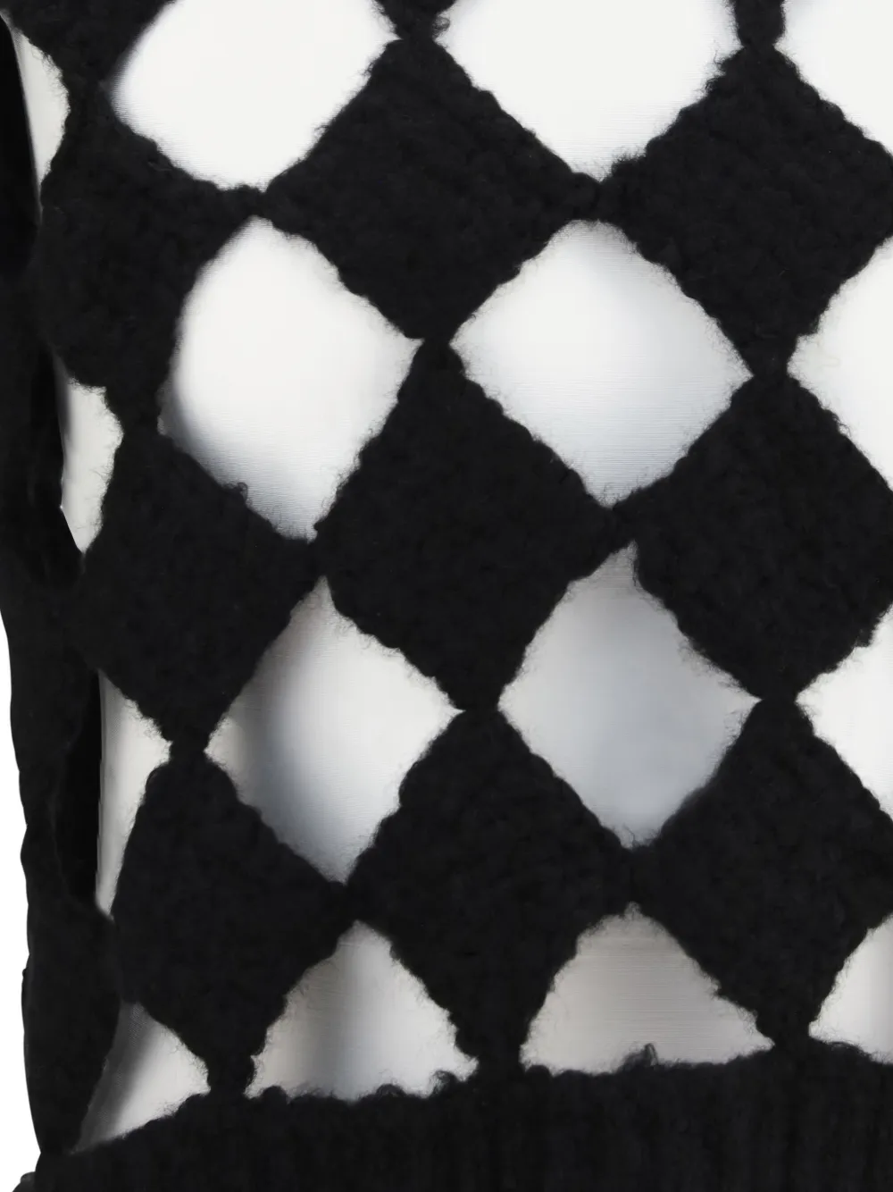 Rick Owens Opengebreide top met diamantvormig patroon Zwart