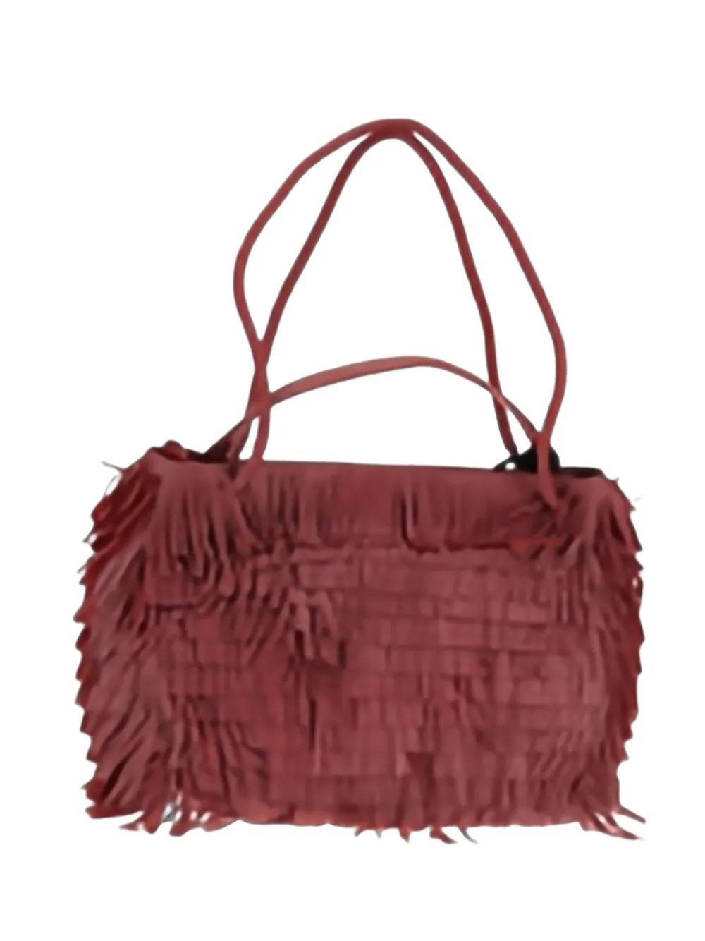 Visonà Diletta Fringed-leather Shoulder Bag In Brown