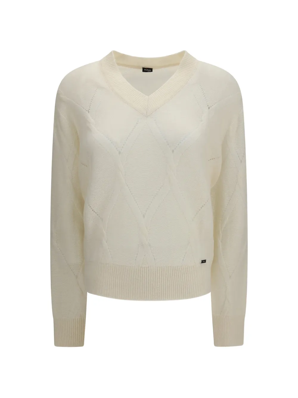 Kiton diamond-pattern V-neck sweater - Tons neutres Kiton diamond-pattern V-neck sweater - Tons neutres