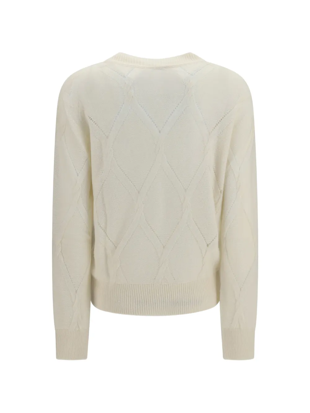 Kiton Trui met V-hals en diamantpatroon Beige