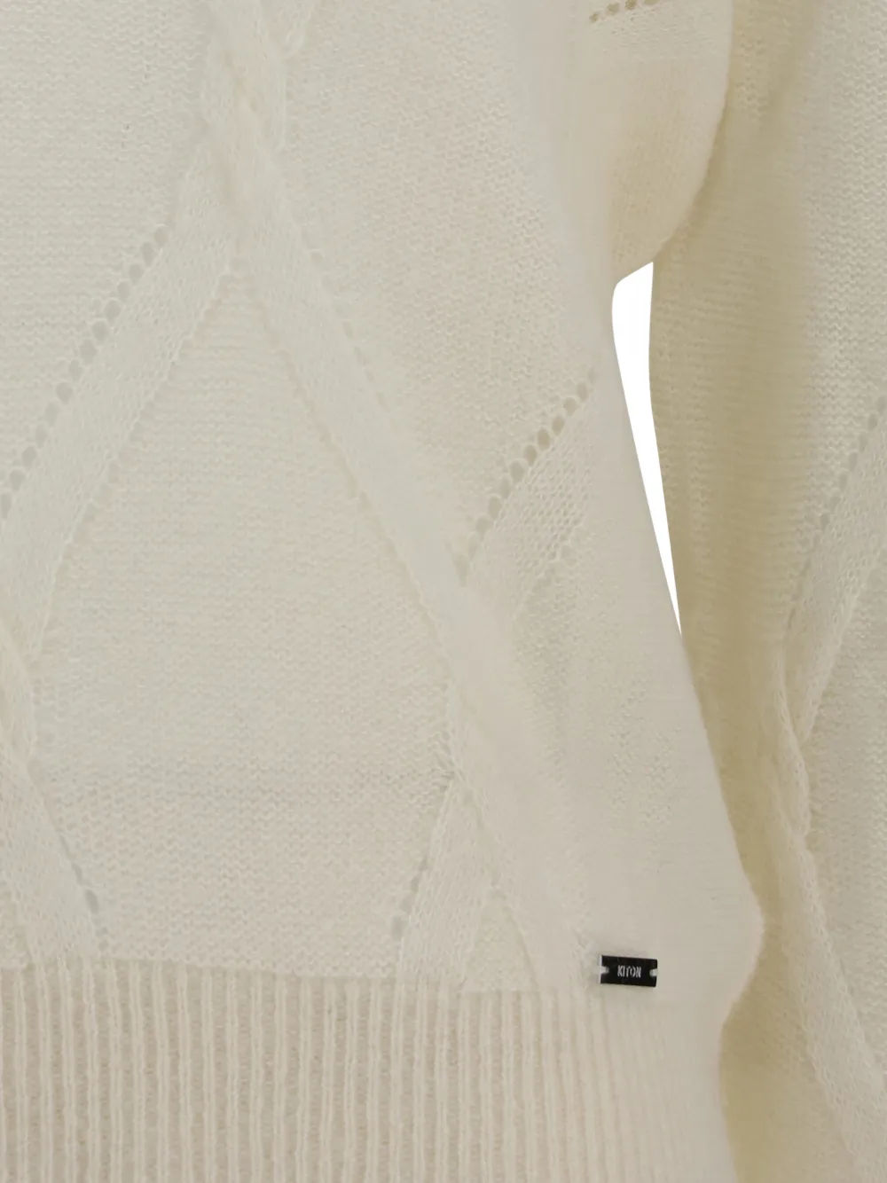Kiton Trui met V-hals en diamantpatroon Beige