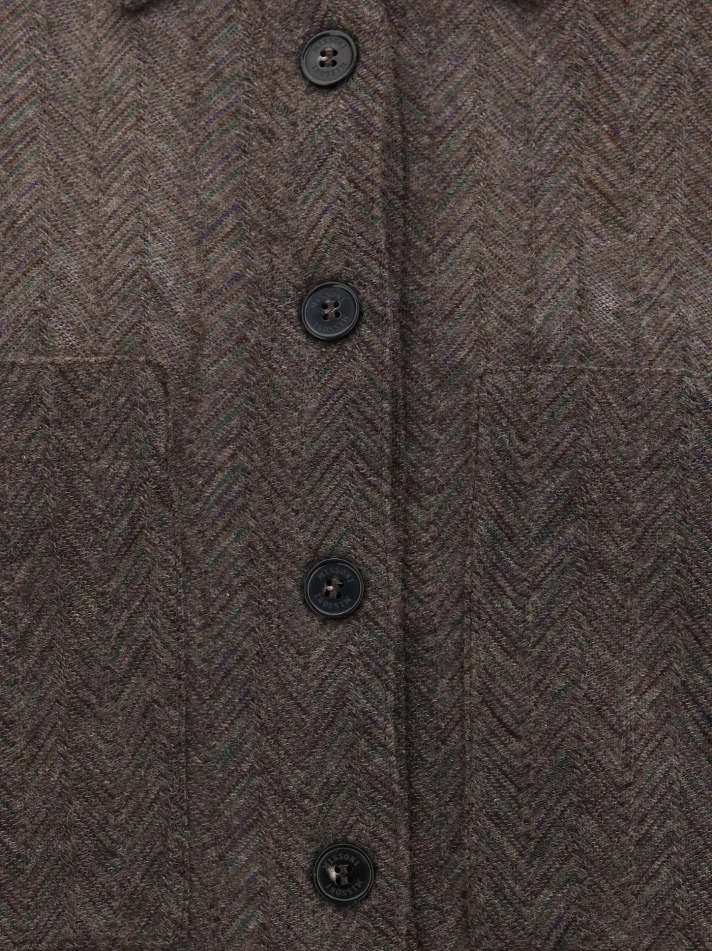Missoni cashmere-blend shirt with zig zag motif Bruin