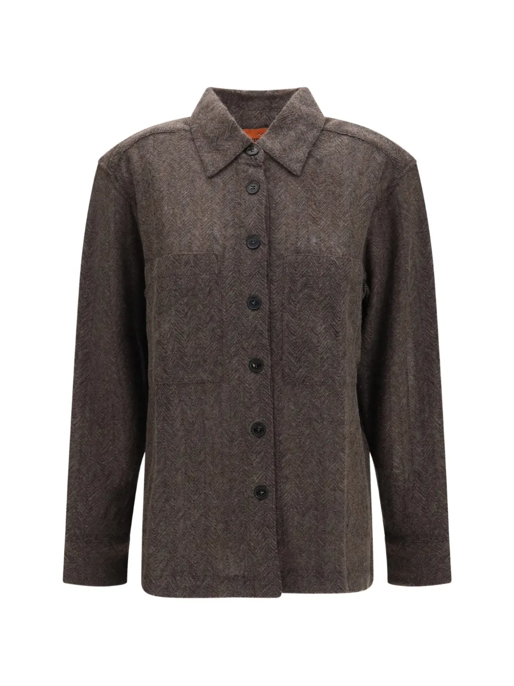 Missoni cashmere-blend shirt with zig zag motif Bruin