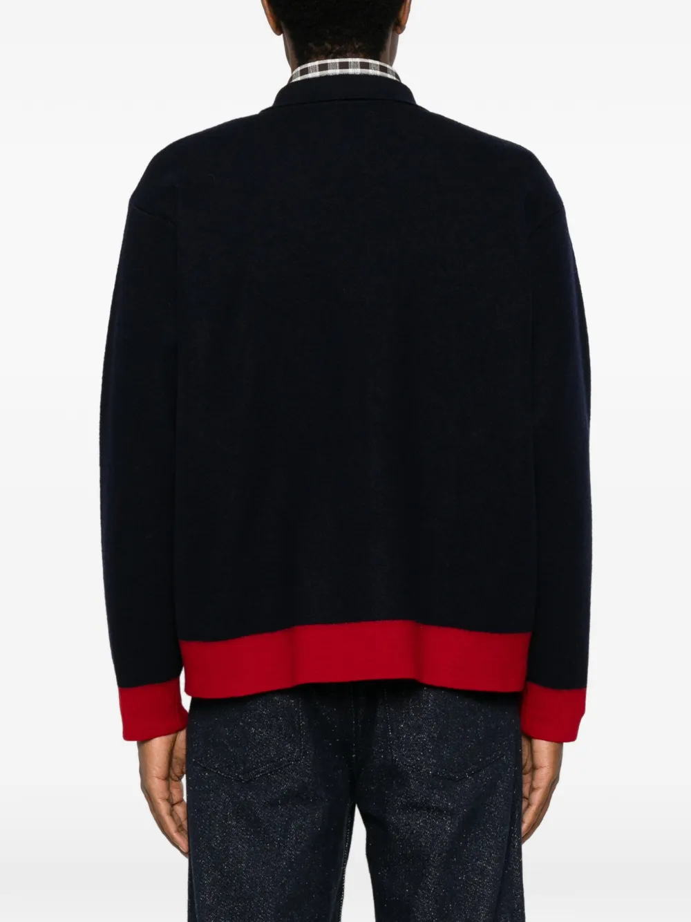 BODE logo-patch quarter-zip sweater Blauw