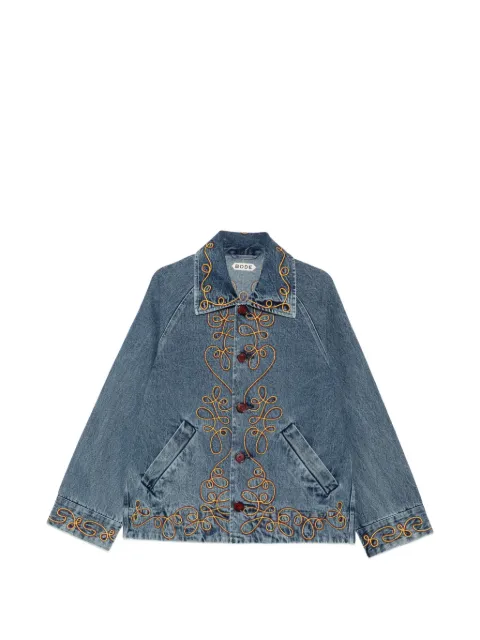 BODE Rawlins embroidered denim jacket