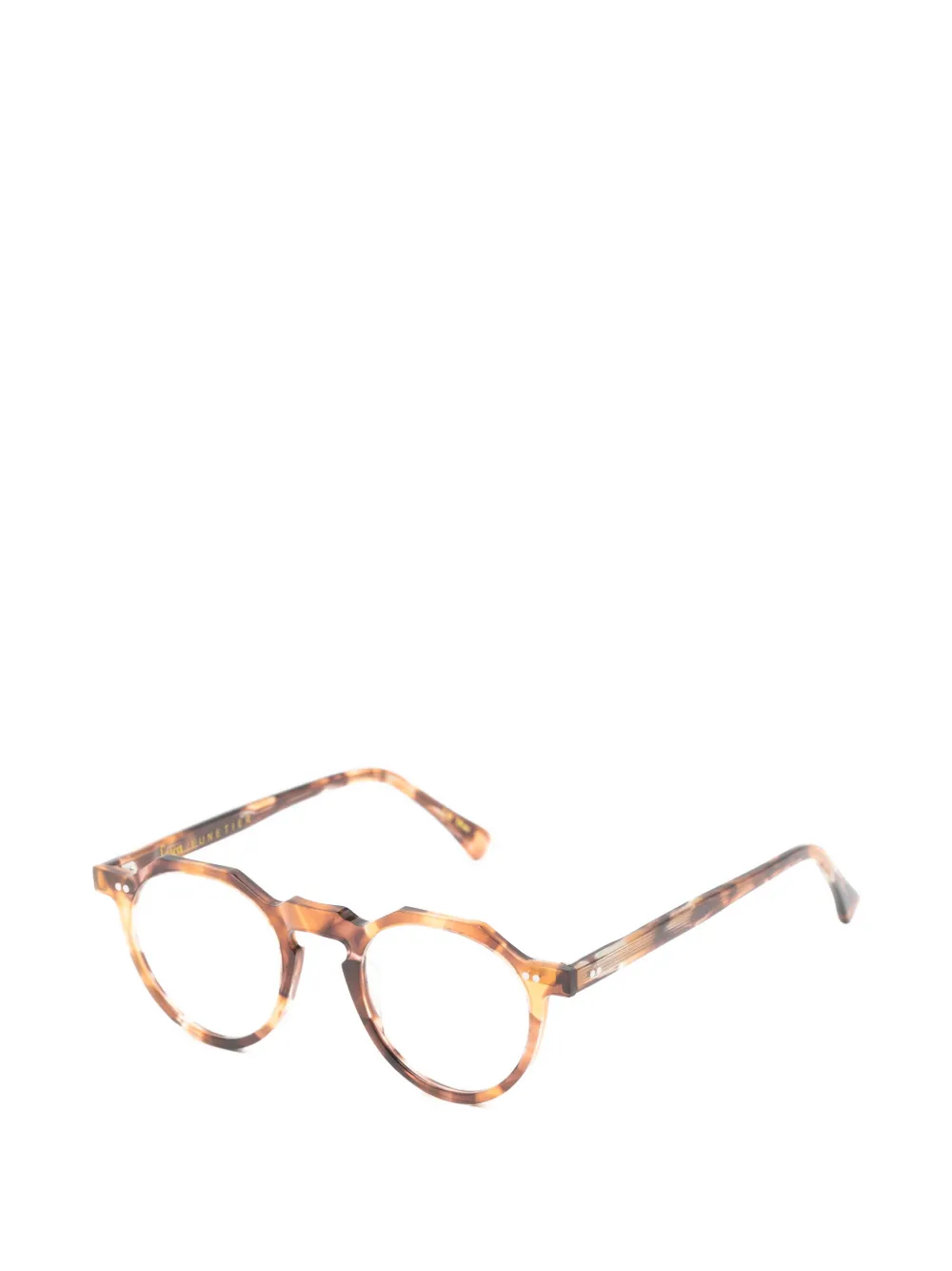 Lesca Bloc geometric-frame glasses Bruin