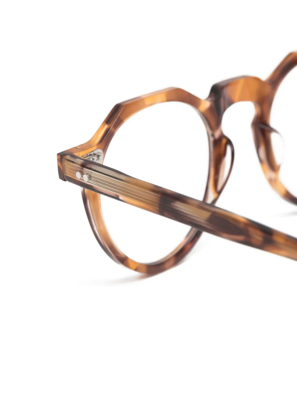 Lesca Bloc geometric-frame glasses Bruin