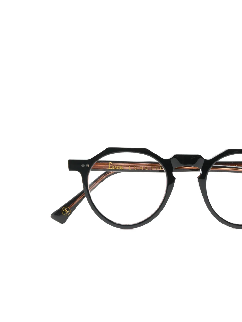 Lesca Bloc geometric-frame glasses Zwart