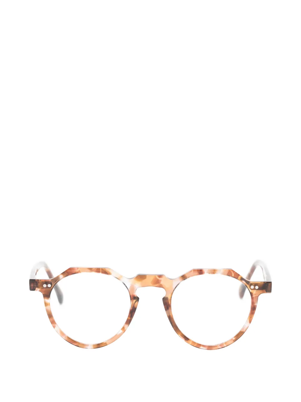 Lesca Bloc geometric-frame glasses Bruin