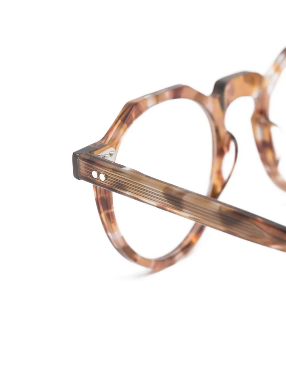 Lesca Bloc geometric-frame glasses Bruin