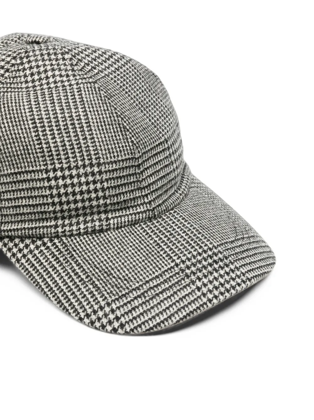 Canali Prince of Wales-check wool baseball cap Grijs