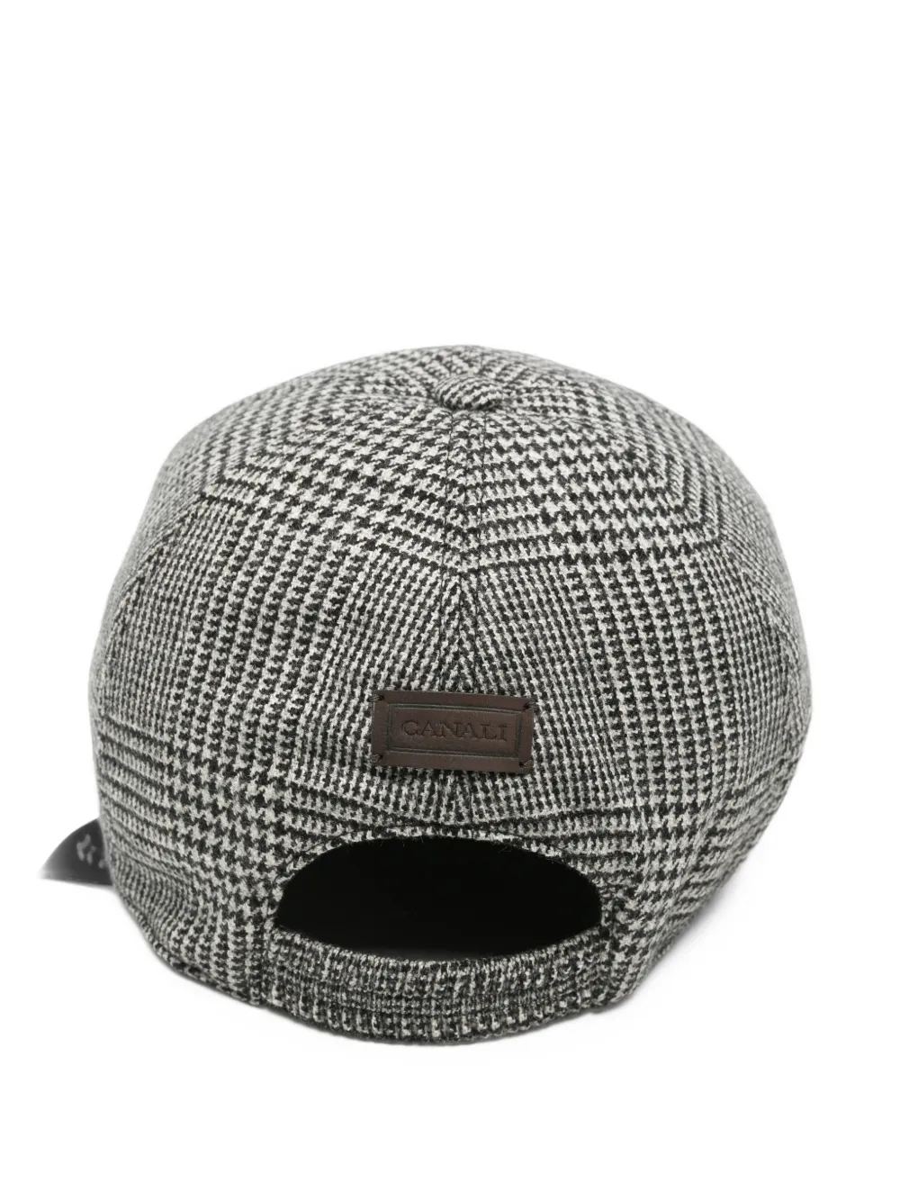 Canali Prince of Wales-check wool baseball cap Grijs
