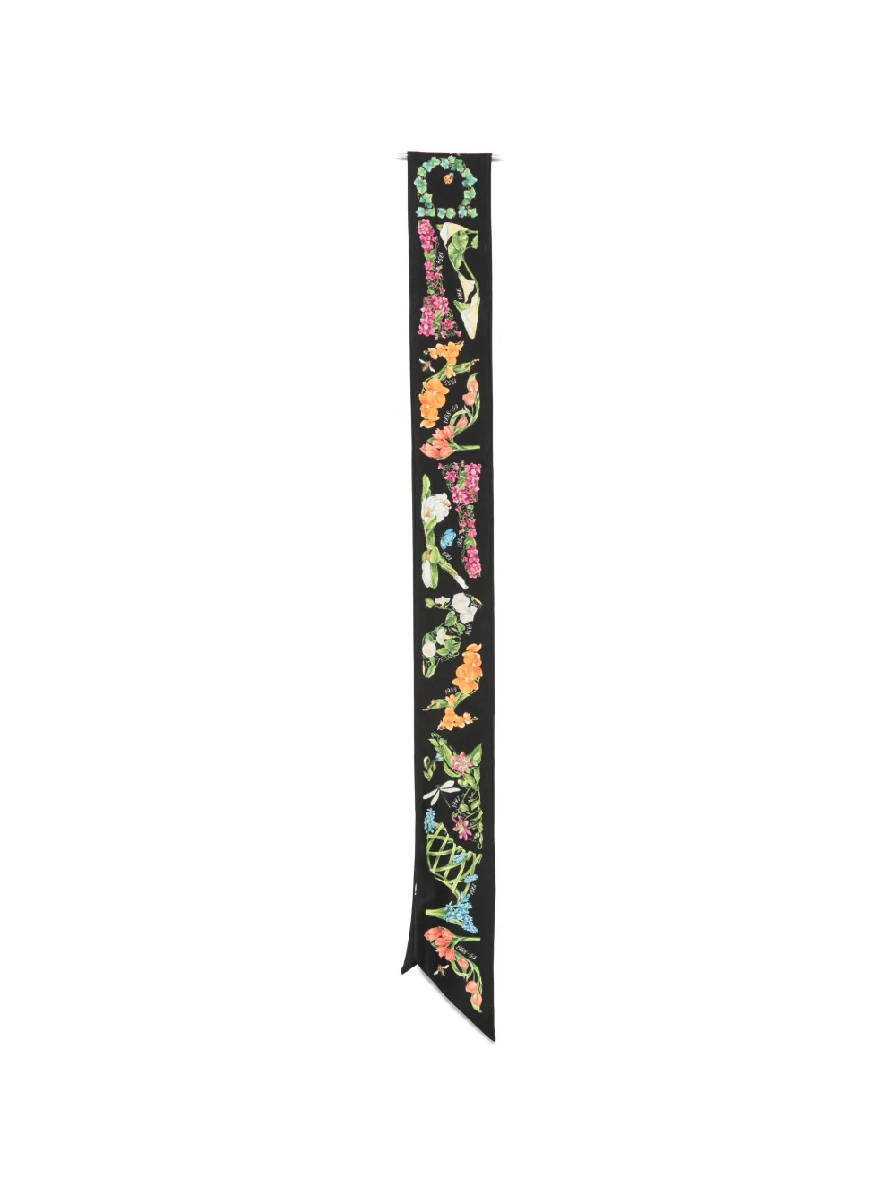 Ferragamo floral-print silk scarf - Nero