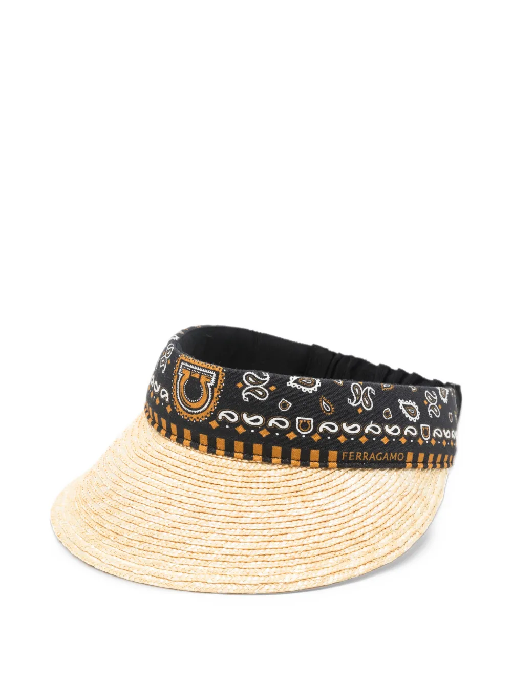 Ferragamo Gancini printed-panel visor Beige