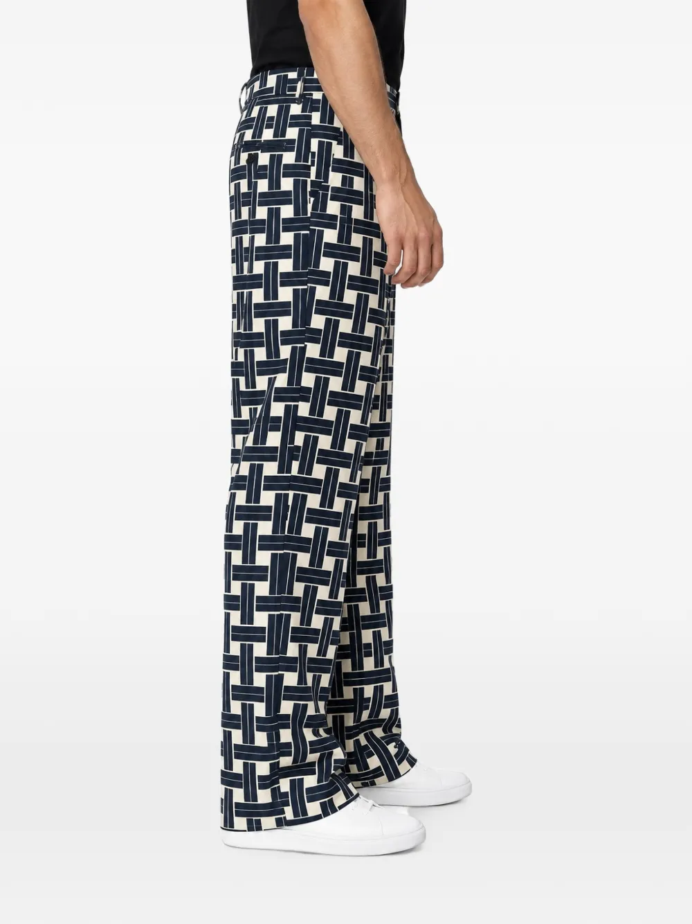 Kenzo geometric-print tailored trousers Blauw