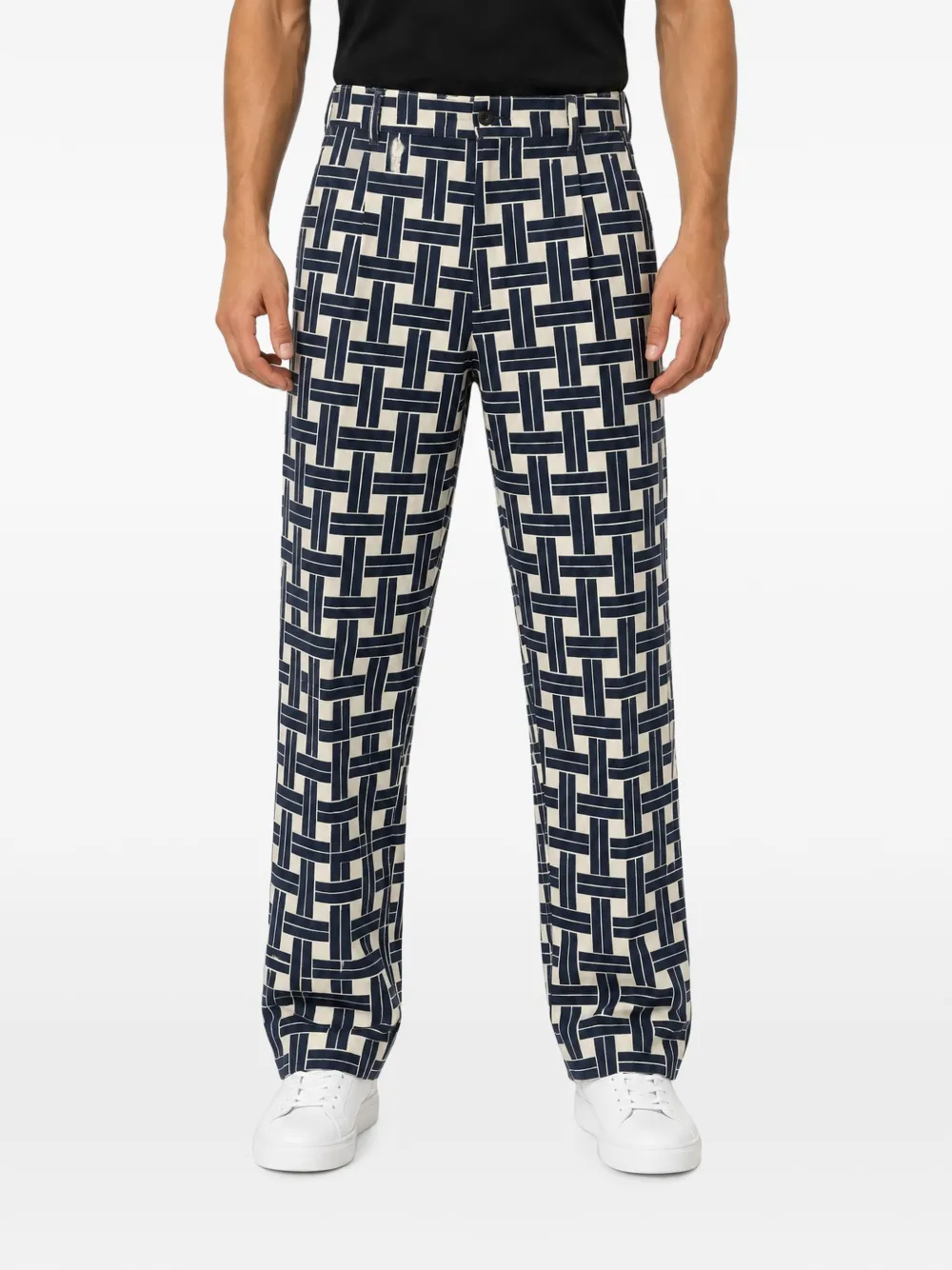 Kenzo geometric-print tailored trousers - Bleu Kenzo geometric-print tailored trousers - Bleu