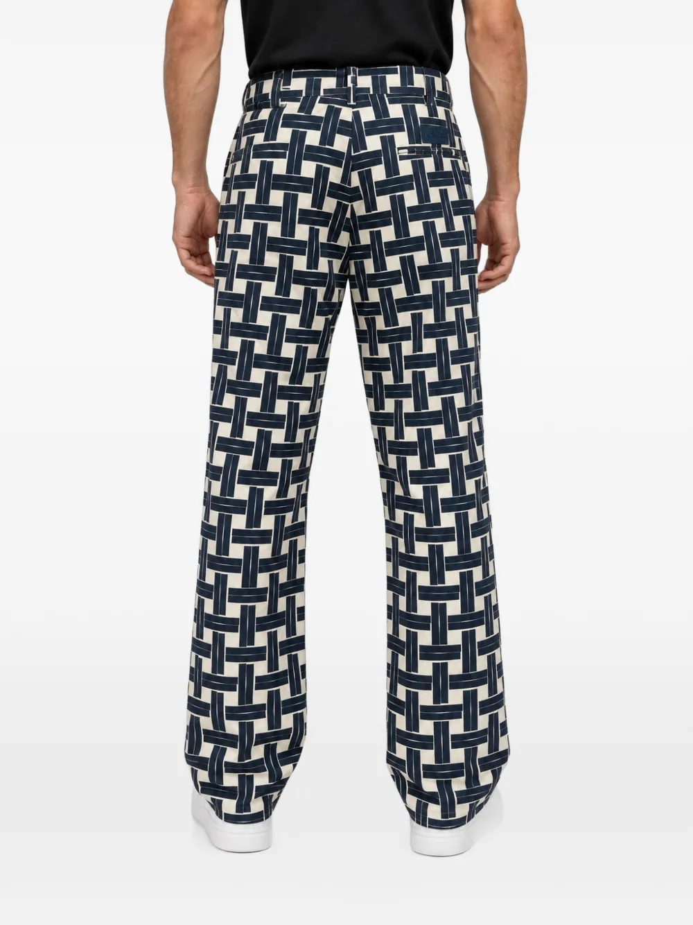 Kenzo geometric-print tailored trousers Blauw