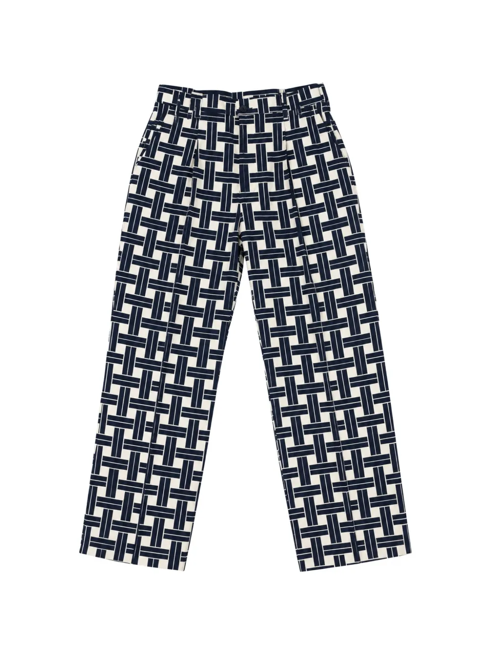 Kenzo geometric-print tailored trousers Blauw
