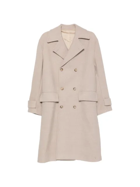 officina sartoriale double-breasted twill coat