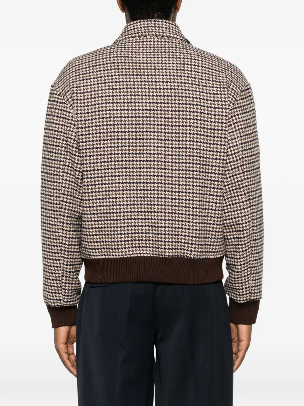 officina sartoriale Bomberjack meet pied-de-poule print Beige