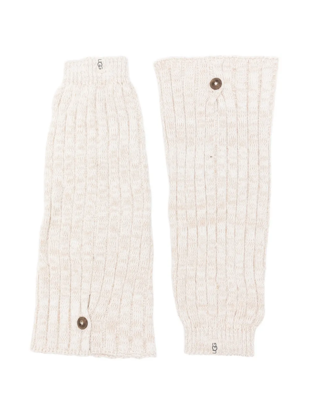 UGG ribbed button-detail leg warmers Beige
