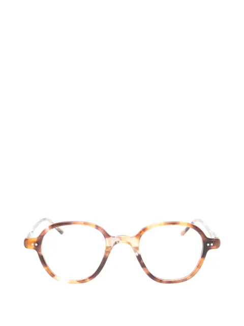 Lesca tortoiseshell-effect round-frame glasses