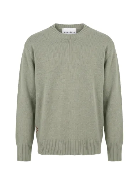 AMARANTO distressed embroidered sweater