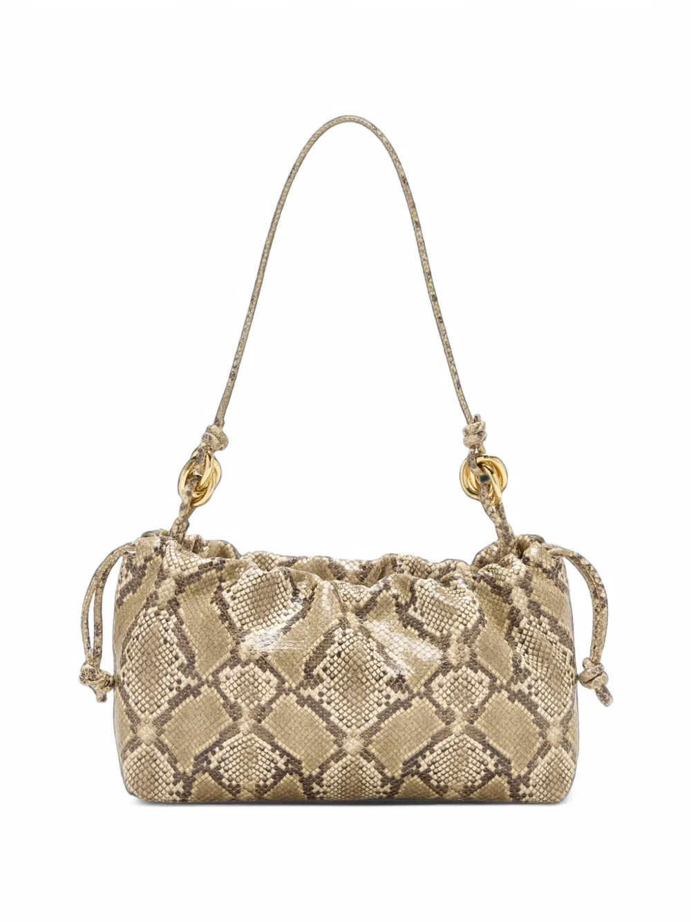 Loeffler Randall Kiri snakeskin-effect shoulder bag - Nude