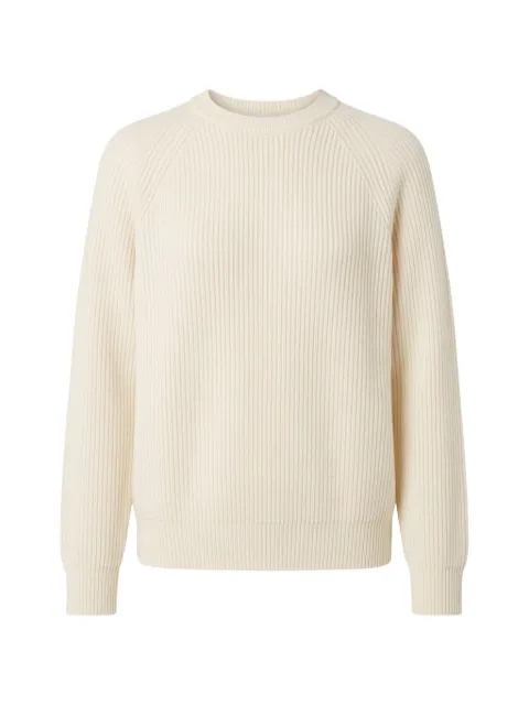 AMARANTO ribbed-knit raglan-sleeve sweater