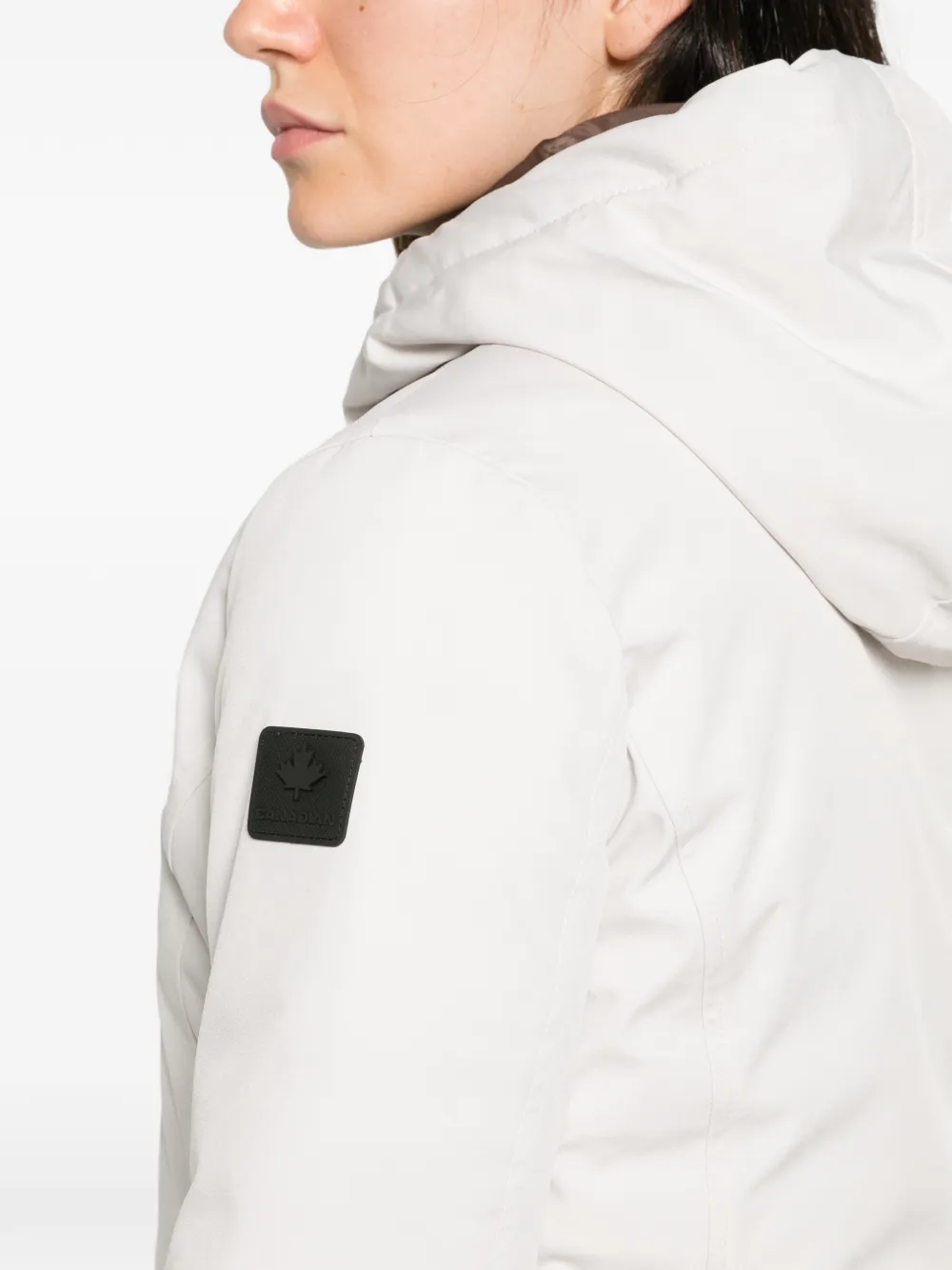 Canadian hooded zip-up coat Beige