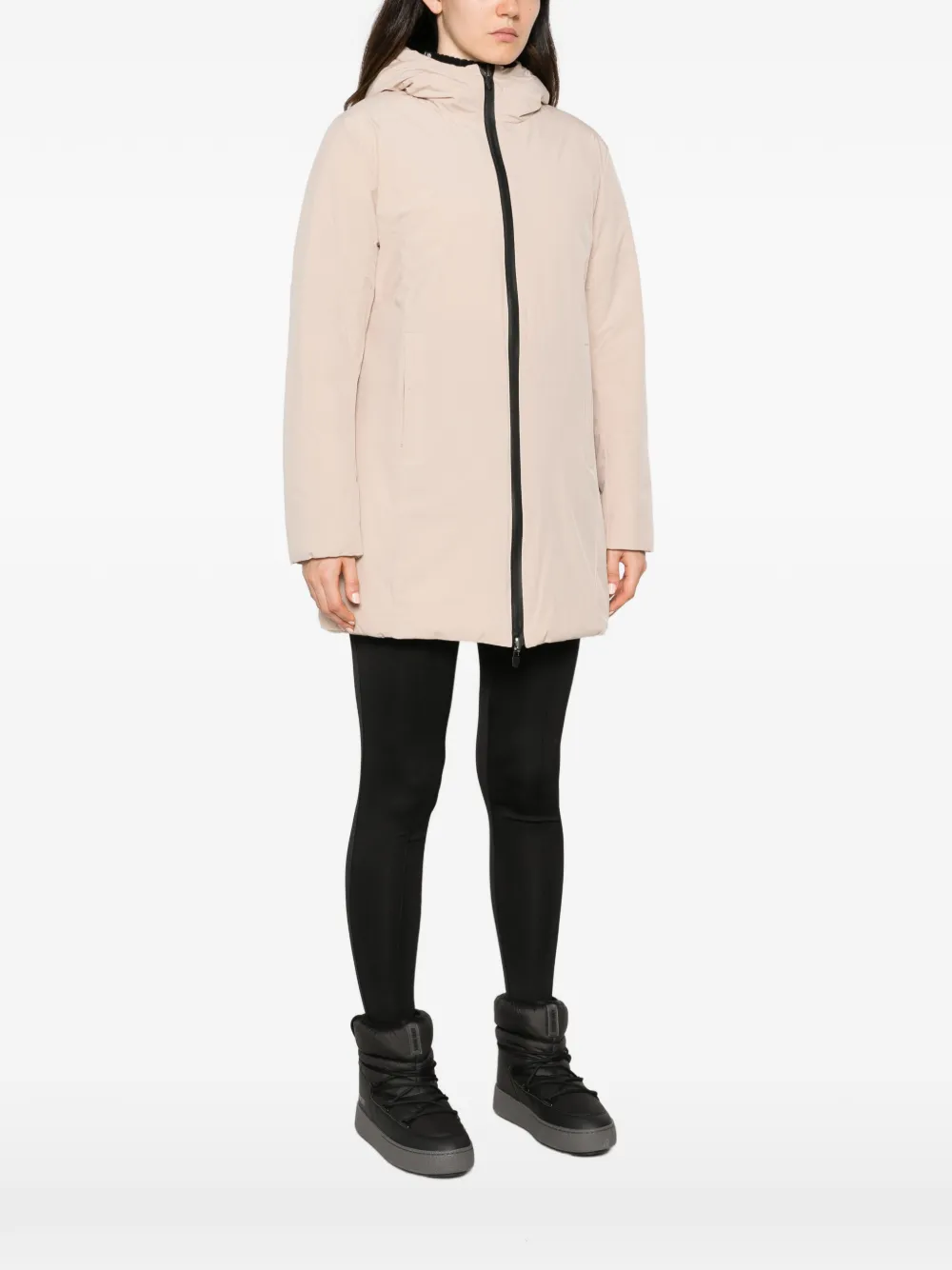 Canadian hooded zip-up coat Beige