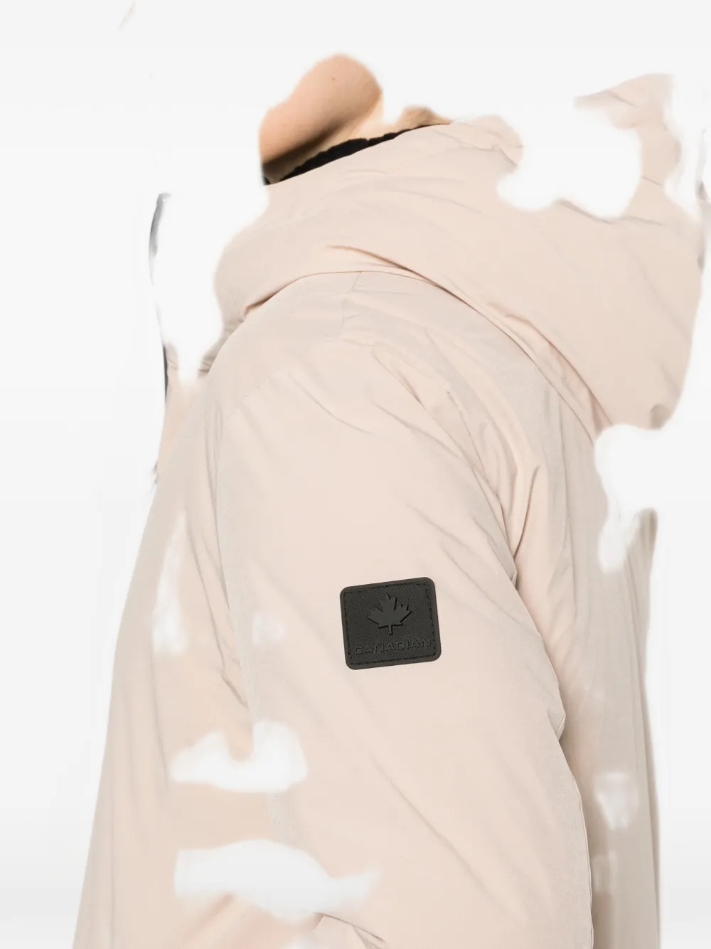Canadian hooded zip-up coat Beige