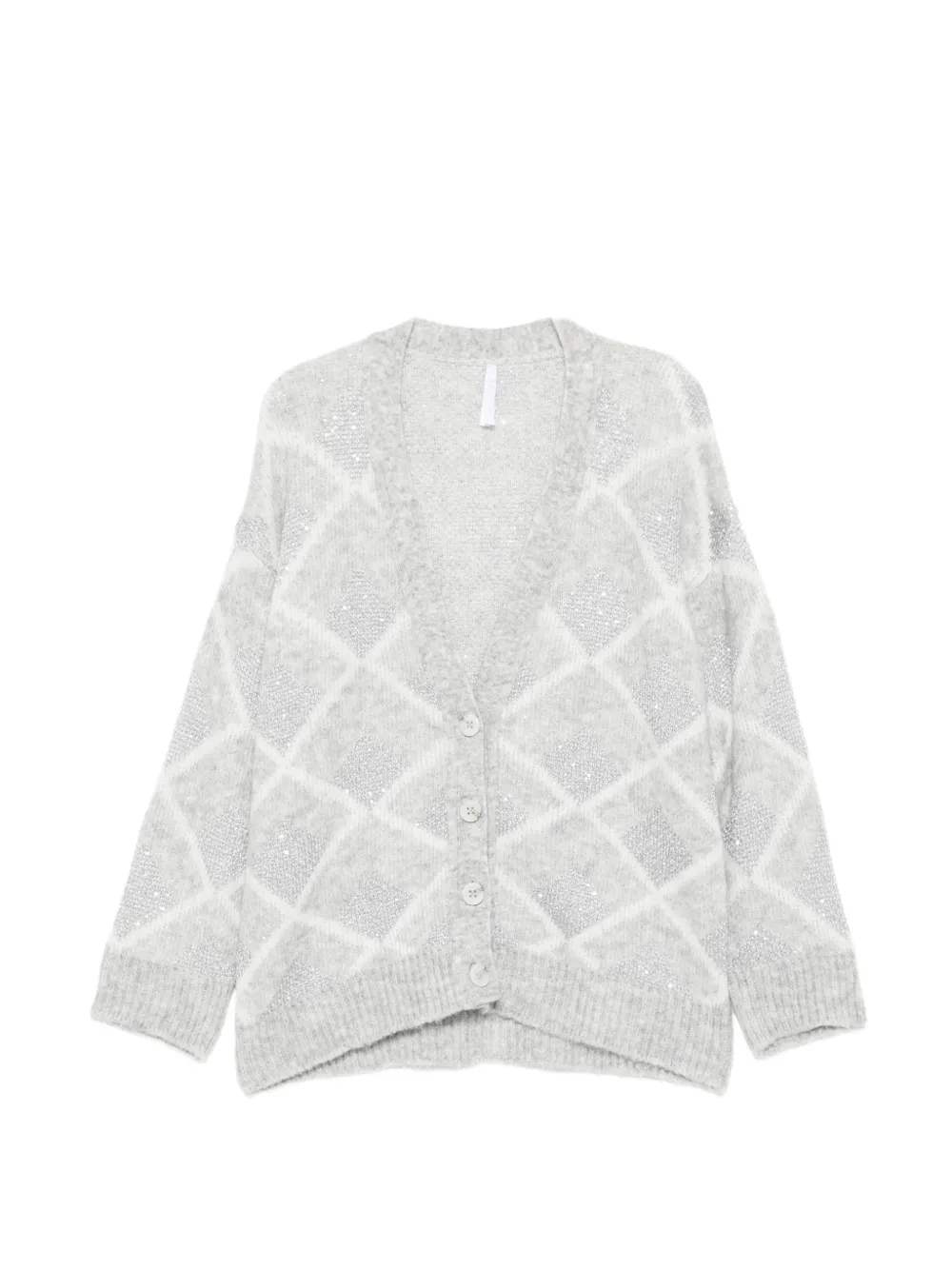 IMPERIAL argyle sequin-embellished cardigan - Grigio