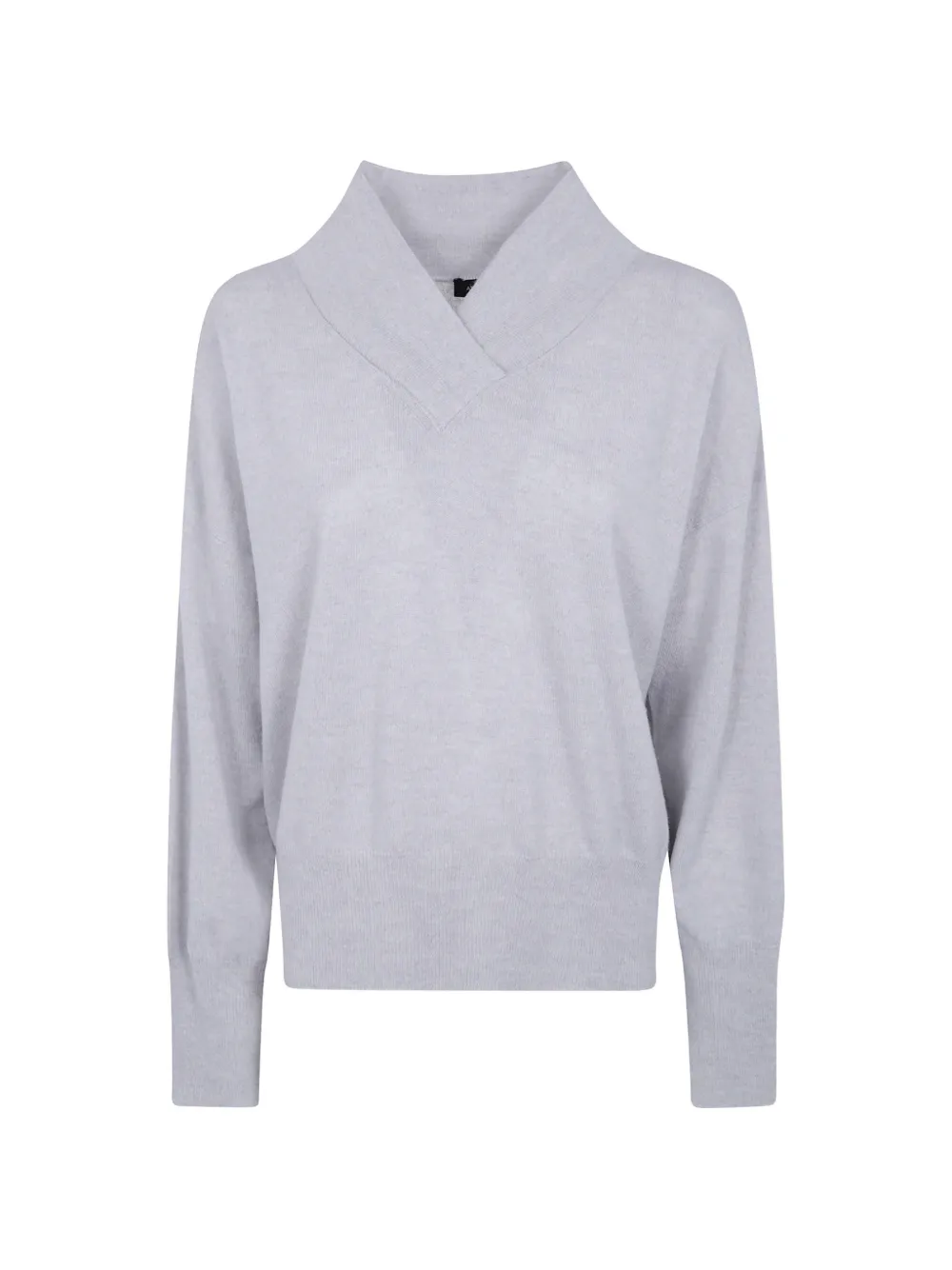 anne claire shawl-collar wool sweater - Grau