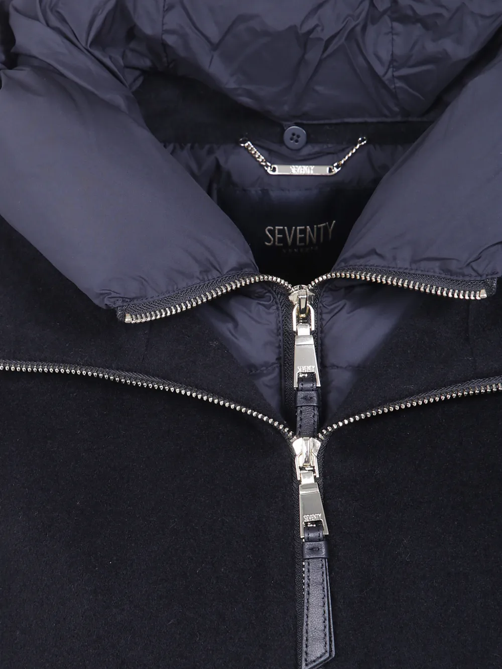 Seventy hooded zip-up coat Zwart
