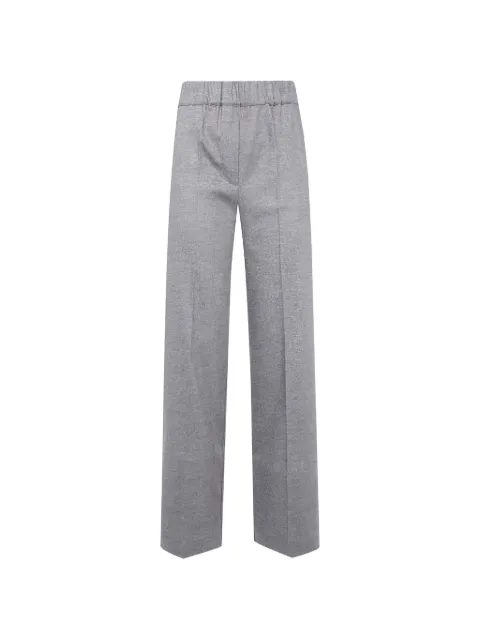D.Exterior pantalones rectos con efecto brillante
