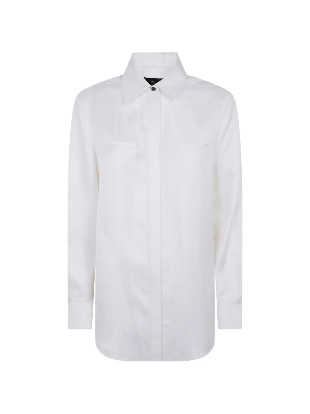 HUI MILANO concealed-front silk shirt - Bianco