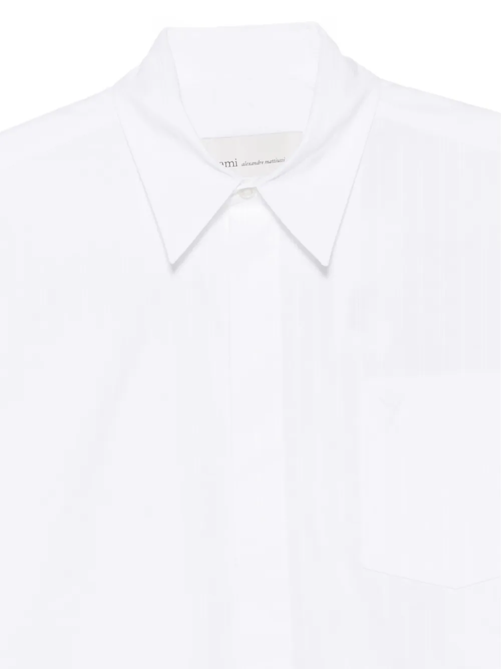 AMI Paris logo-embossed oversized shirt Wit