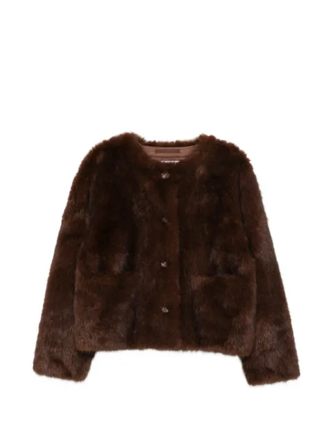 STAND STUDIO Siena faux-fur button-up jacket
