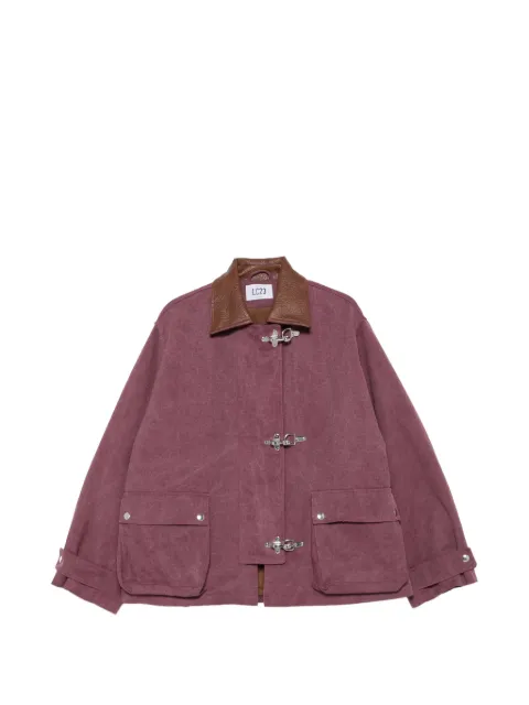 LC23 lobster-fastening contrasting-collar jacket